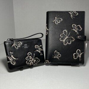Coach Butterfly Notebook Wristlet Set